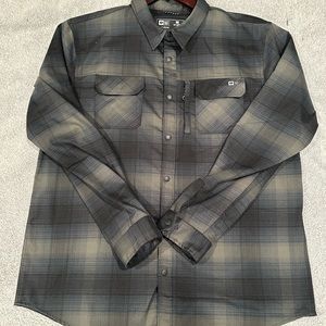 Salty Crew Fathom Men’s Flannel. XXL. Black and Gray.